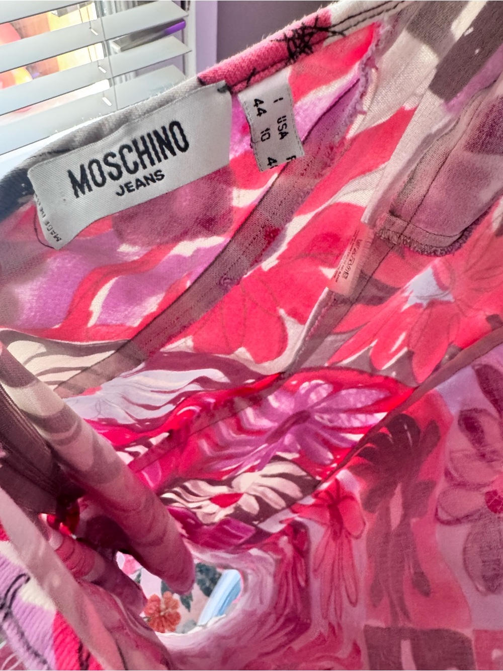 Moschino Pink, Purple & Gray Floral Slip Dress - Picture 3 of 8